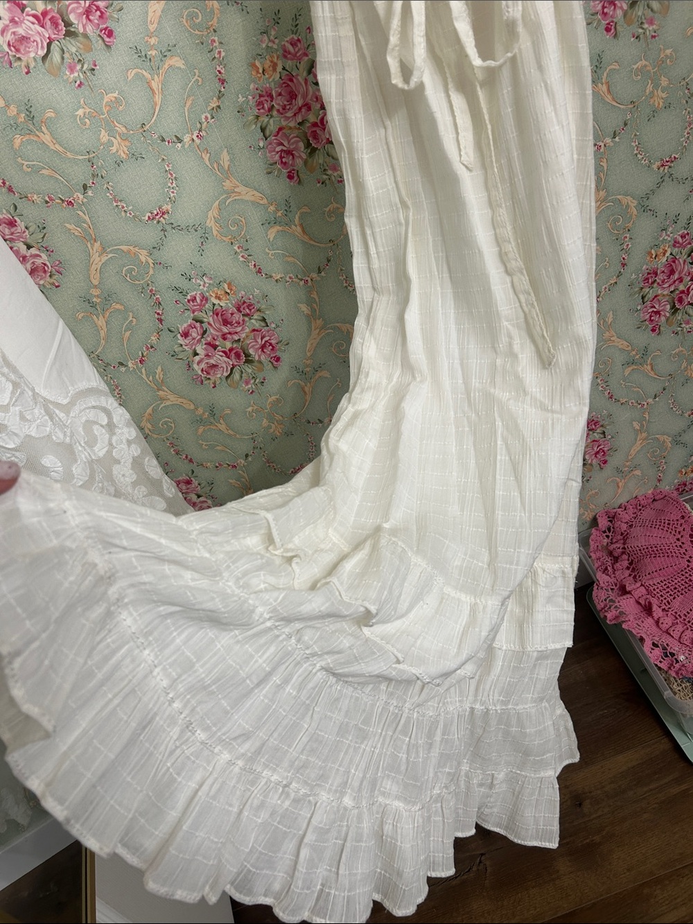 $128🌺🌸NWT🌸🌺 VINTAGE 100% cotton spaghetti strap dress fully lined SIZE Med-Large - Picture 5 of 10